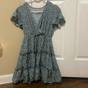 Green floral dress